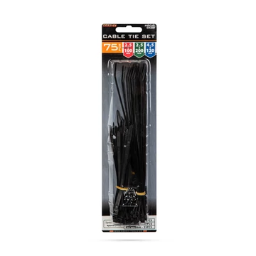 Vezetékkötegelő szett (2.5 x 100 mm - 25 db ;4,5 x 120 mm - 25 db; 2,5 x 200 mm - 25 db)  05430BK  HANDY