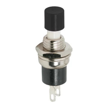 Nyomógomb, 1 áramkör, 1,5 A - 250 V, OFF-(ON), fekete, 09005FK GLOBIZ