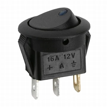 Billenő kapcsoló, 1 áramkör, 16 A - 12 V DCl, OFF - ON, kék LED-del 09042KE GLOBIZ