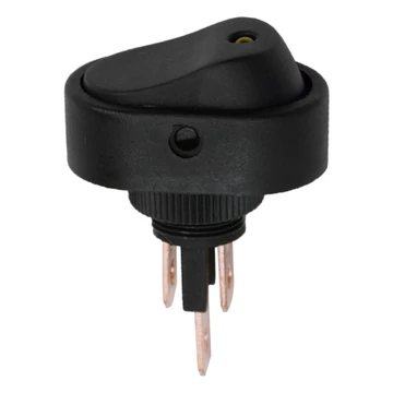Billenő kapcsoló, 1 áramkör, 20 A - 12 V DC, OFF - ON, sárga LED-del, 09047SA GLOBIZ