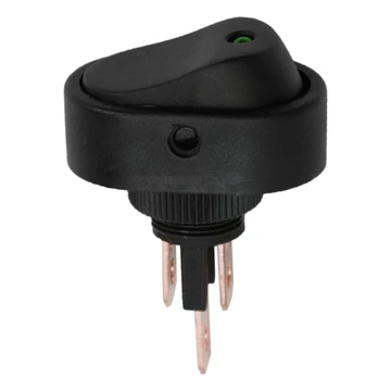 Billenő kapcsoló, 1 áramkör, 20 A - 12 V DC, OFF - ON, zöld LED-del 09047ZOGLOBIZ