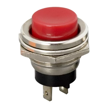 Nyomógomb, 1 áramkör, 2 A - 250 V, OFF - (ON), piros 09065PI GLOBIZ