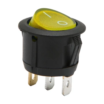 Billenő kapcsoló, 1 áramkör, 6 A - 250 V, ON - OFF, sárga világítással 09085YE GLOBIZ