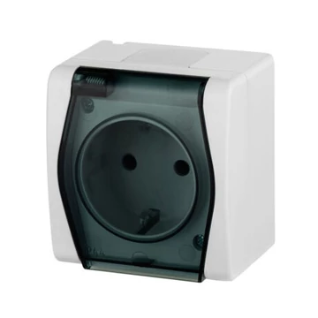 HERMES 2p+f dugalj füstös, átlátszó fedéllel IP44