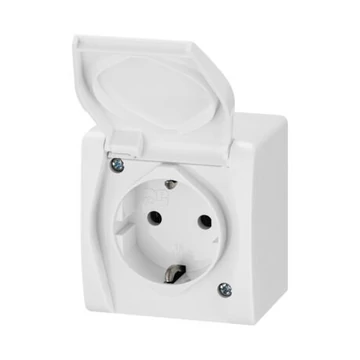 HERMES 2p+f dugalj teli fehér fedéllel IP44