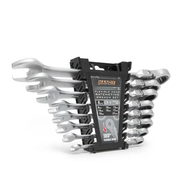 Racsnis csillag-villáskulcs készlet - 8,10,13,14,15,17,19, 21 mm - flexibilis fejjel HANDY 10870