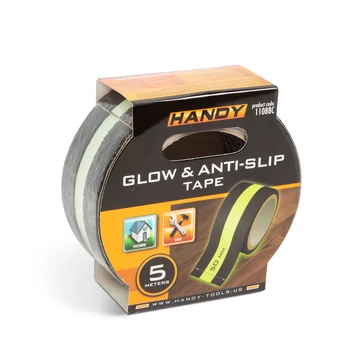 Ragasztószalag - csúszásmentes - 5 m x 50 mm - foszforeszkáló / fekete 11088C HANDY