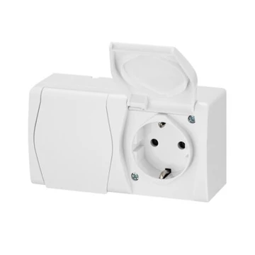 HERMES 2x2p+f kettes dugalj teli fehér fedéllel IP44