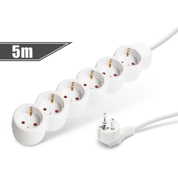 6-os elosztó<br>250 V • 10 / 16 A<br>5 m 20212 Delight