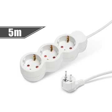 3-as elosztó<br>250 V • 10 / 16 A<br>5 m 20234 Delight