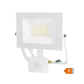 COMMEL led reflektor. 30w. 4000k. 2550lm. ip44. mozgásérzékelővel. fehér                                      