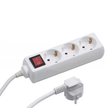 Anco 3-as hálózati elosztó kapcsolóval 1,4m hosszabbító H05VV-F 3x1,0 mm2 321150