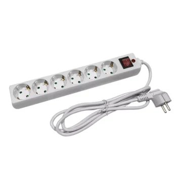 Anco 6-os hálózati asztali elosztó kapcsolóval túlfeszültségvédelemmel 1,4m H05VV-F 3x1,5mm2 321349