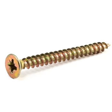 Süllyesztett fejű forgácslapcsavar, tövigmenetes, PZ, sárgára passz., 4,5x55