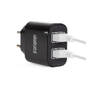 USB Hálózati adapter 5V, 2.1A, 55045-2BK Delight