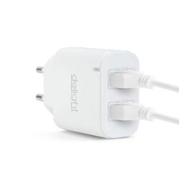 USB Hálózati adapter 5V, 2.1A, 55045-2WH Delight