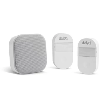 2 az 1-ben vezetéknélküli csengő és éjjelifény - Kinetic - 2 kültéri - fehér Delight 55346WH-2