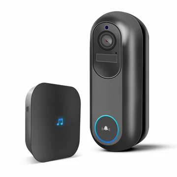 Smart Wi-Fi-s videó kaputelefon - akkumulátoros, 12V - MicroSD, FHD, PIR - fekete Delight 55387BK