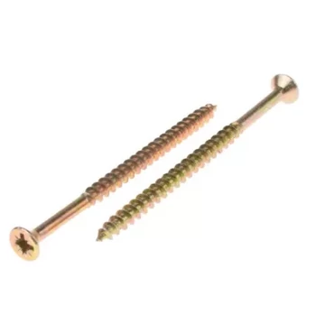 Süllyesztett fejű forgácslapcsavar, részmenetes, PZ, sárgára passz., 5x80 /48