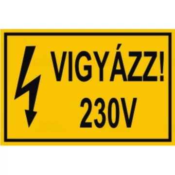 Öntapadó matrica 60x100mm VIGYÁZZ 230V !