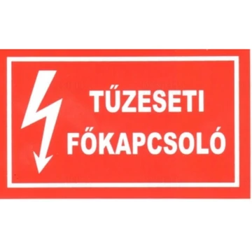 Öntapadó matrica 60x100mm TŰZESETI FŐKAPCSOLÓ