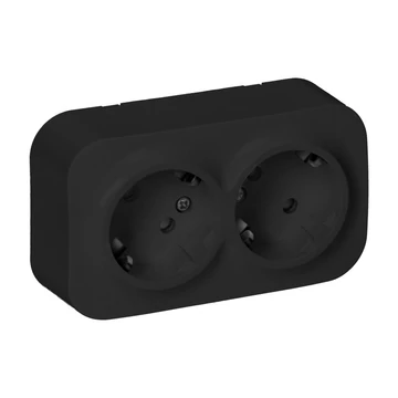 2x2P+F csatlakozóaljzat fekete FK IP20 OR-OE-7206(GS)/B