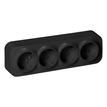 4x2P+F csatlakozóaljzat fekete FK IP20 OR-OE-7210(GS)/B