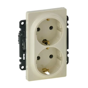Legrand Valena Life 2x2p+f dupla dugalj csatlakozóaljzat gyermekvédelemmel elefántcsont 753226
