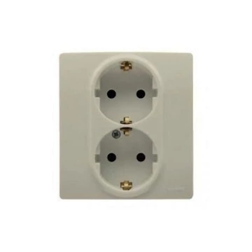 Legrand Niloé 2x2P+F dupla csatlakozóaljzat dugalj süllyeztett bézs 764634