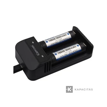 KeepPower LCD akku töltő Li-ion 2x 14500/16340/CR123/18650/32650 cellákhoz                                    
