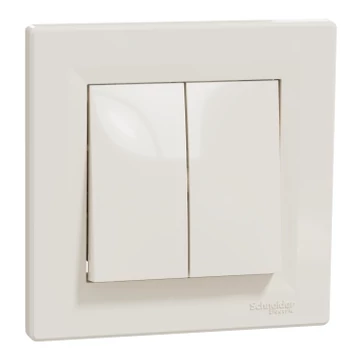 ASFORA Kettős váltókapcsoló, rugós bekötés, bézs (106+6) EPH0600123