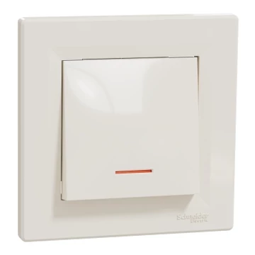 ASFORA Egypólusú kapcsoló, jelzőfényes, rugós bekötés, bézs EPH1400123