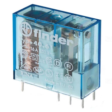 FINDER 40.61.9.012 printrelé 1 váltóérintkező 16A 12v DC, 5mm lábkiosztás