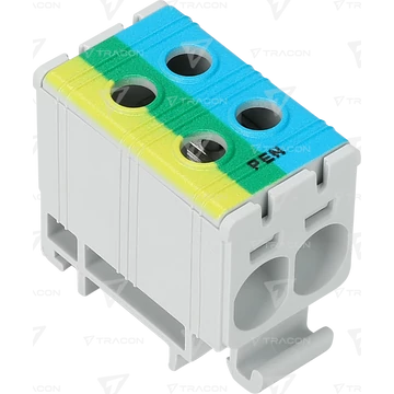 Főáramköri leágazó kapocs,sínre szerelhető,kék-zöld-sárga FLEAL-35/2KZS TRACON