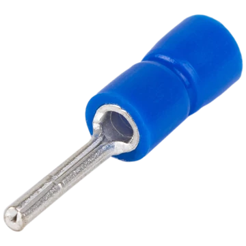 Szigetelt csapos saru, ónozott elektrolitréz, kék 2,5mm2, (l1=12mm, d1=2,3mm), PVC KCS