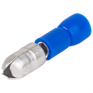Szigetelt hengeres csatlakozó dugó, elektrolitréz, kék 2,5mm2, (d1=2,3mm, d2=5mm), PVC KH4