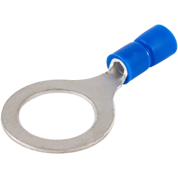 Szigetelt szemes saru, ónozott elektrolitréz, kék 2,5mm2, M12, (d1=2,3mm, d2=13mm), PVC KSZ12