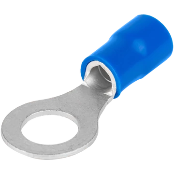 Szigetelt szemes saru, ónozott elektrolitréz, kék 16mm2, M10, (d1=5,8mm, d2=10,5mm),PVC KSZ16-10