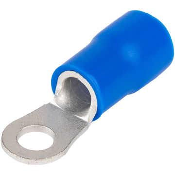 Szigetelt szemes saru, ónozott elektrolitréz, kék 16mm2, M8, (d1=5,8mm, d2=8,4mm),PVC KSZ16-8