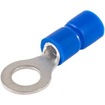 Szigetelt szemes saru, ónozott elektrolitréz, kék 2,5mm2, M4, (d1=2,3mm, d2=4,3mm),PVC KSZ4