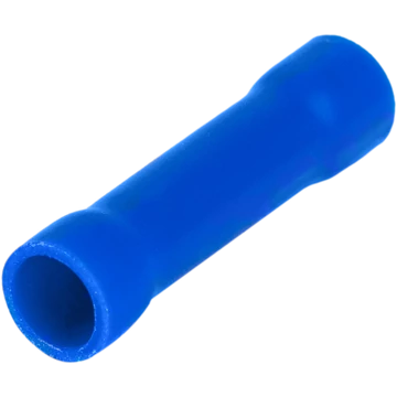 Szigetelt toldóhüvely, ónozott elektrolitréz, kék 2,5mm2, (L=25mm, d1=2,8mm), PVC KTH