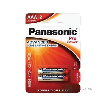 Panasonic LR03PPG/2BP 1.5V AAA/mikro tartós alkáli elem 2 db/csomag; az ár 1db -ra értendő                    