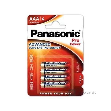 Panasonic LR03PPG/4BP 1.5V AAA/mikro tartós alkáli elem 4 db/csomag; az ár 1db -ra értendő                    