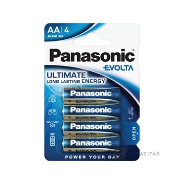 Panasonic EVOLTA LR6EGE/4BP 1.5V AA/ceruza szupertartós alkáli elem 4 db/csomag; az ár 1db -ra értendő        