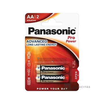 Panasonic LR6PPG/2BP 1.5V AA/ceruza tartós alkáli elem 2 db/csomag; az ár 1db -ra értendő                     