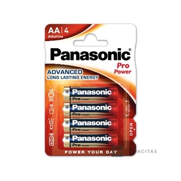 Panasonic LR6PPG/4BP 1.5V AA/ceruza tartós alkáli elem 4 db/csomag; az ár 1db -ra értendő                     