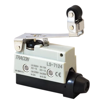 Helyzetkapcsoló, rugószáras-csuklógörgő 1xCO,2A/230V AC-15, 0,3A/250V DC-13, 65mm, IP40 LS7124