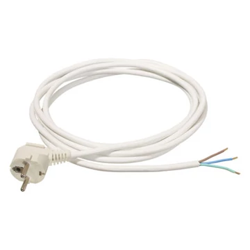 Szerelhető hálózati bekötő kábel fehér MT 3x1mm2 3fm H05VV-F 321391