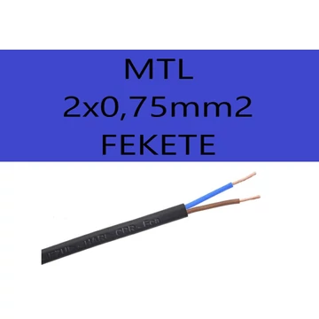 MTL 2x0,75mm2  FEKETE H03VVH2-F-B