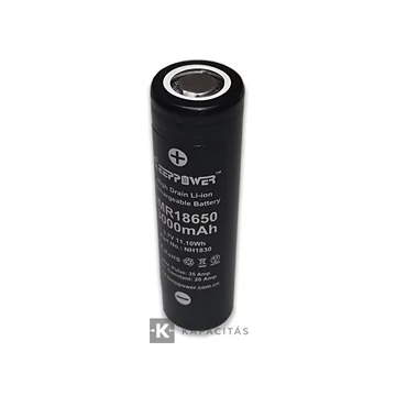 KeepPower 18650 3.7V 3000mAh 20A védett Li-ion nagyáramú akkumulátor e-cigarettához NH1830; 2db/csomag        